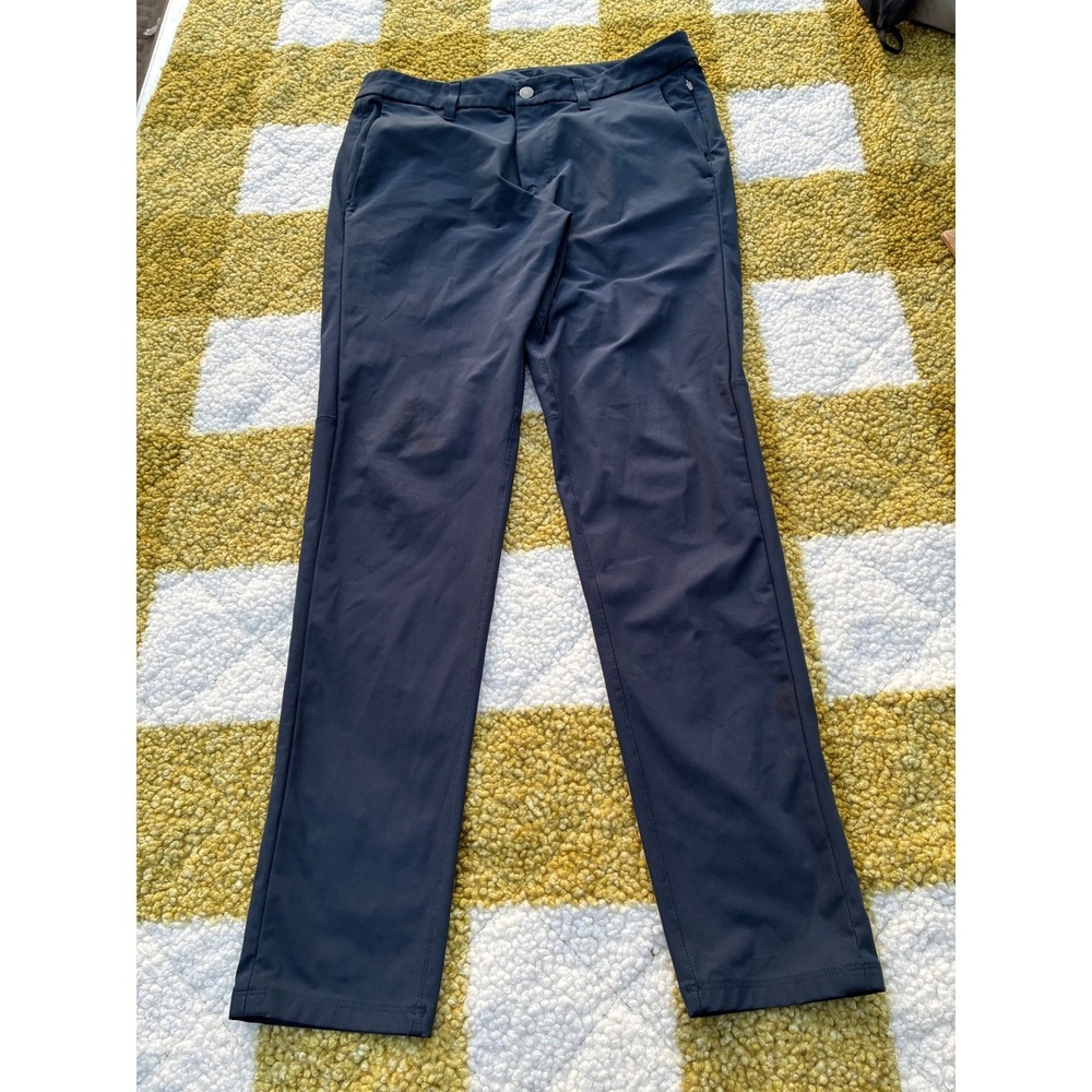 Lululemon Commission Slim-Fit Pant Warpstreme Navy Blue Mens 33 LM5ADIS